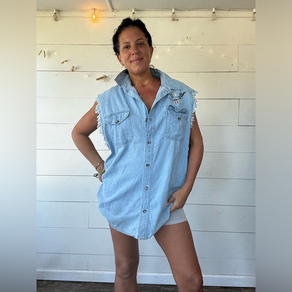 Black Canyon 2XL Liberty or Death 1776 Chambre Button Down Sleeveless America - Picture 7 of 8